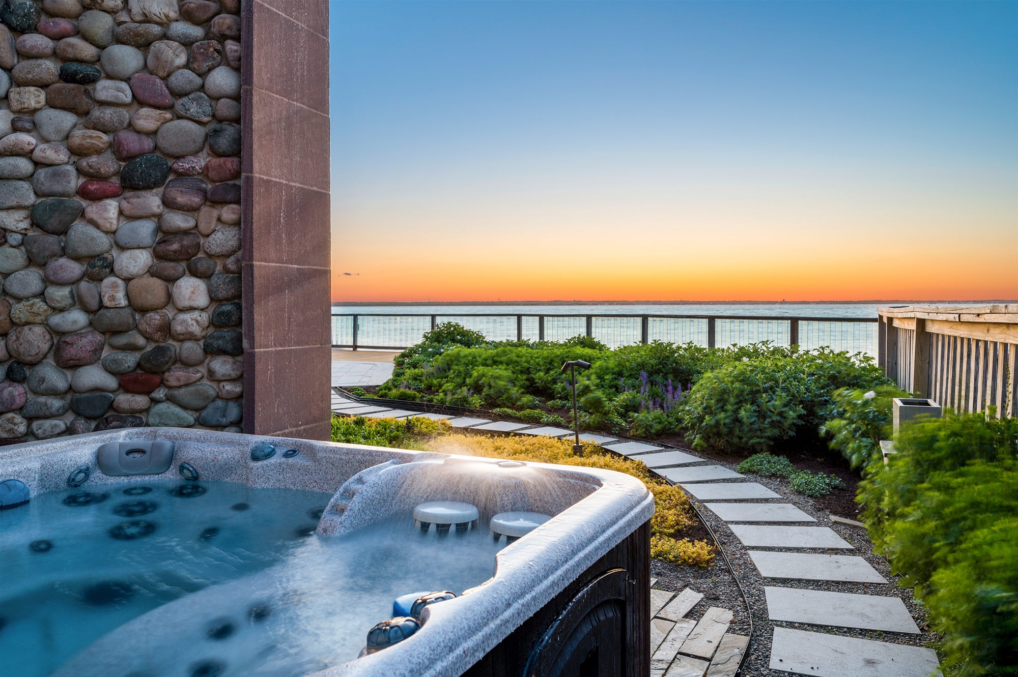 Private Hot Tub off outdoor entertaining & master bath