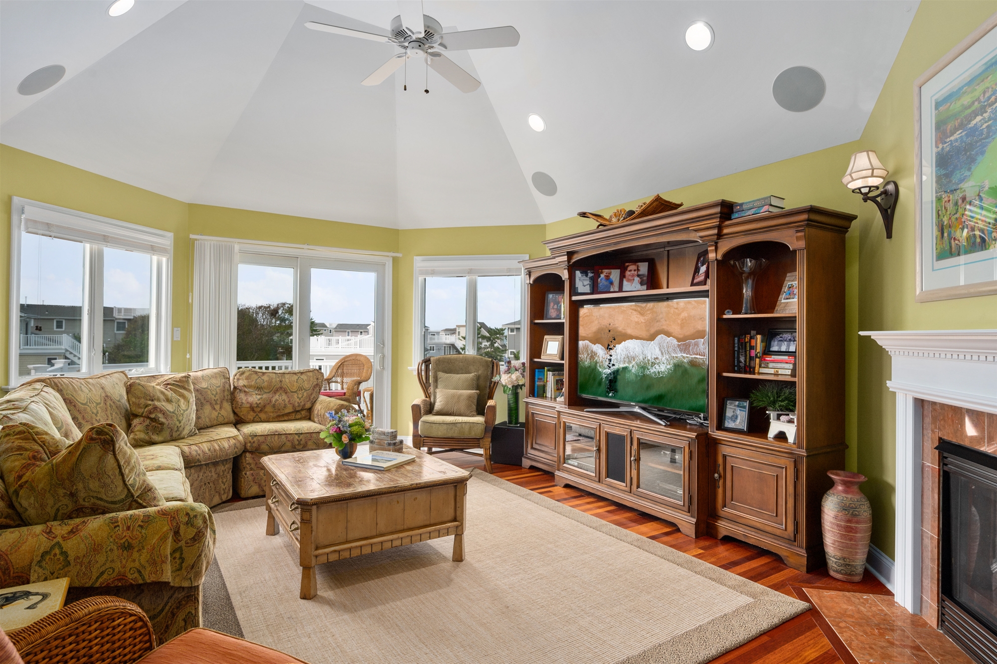 Living Room with Walls of Windows
