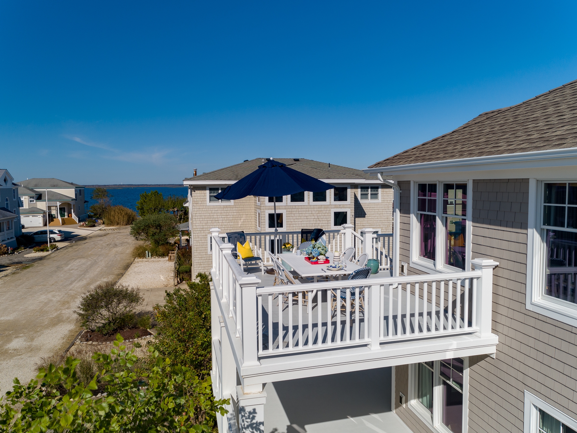 South Facing Decks with Bay Views