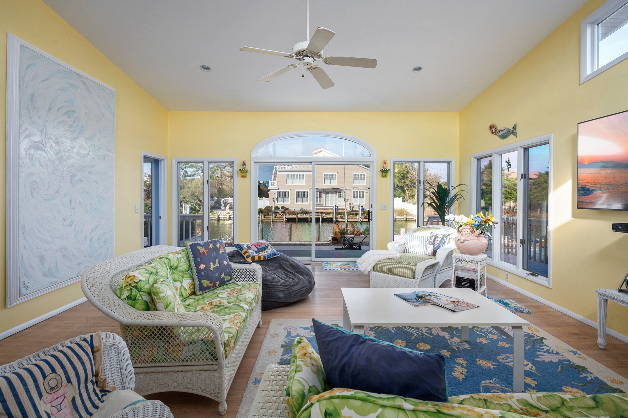 Living Room leading to Waterfront Decks