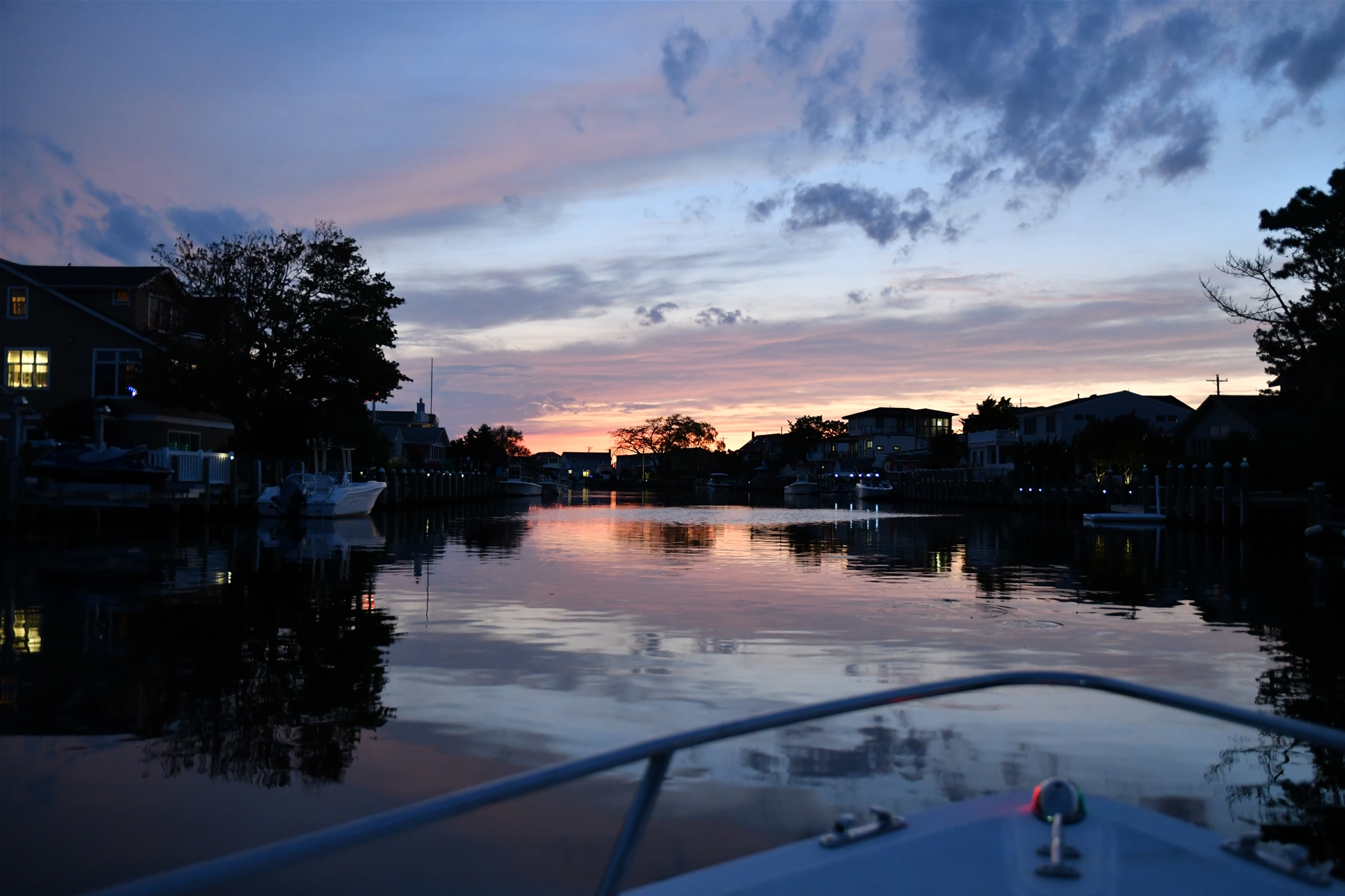 Arriving Home after Fishing at Dusk
