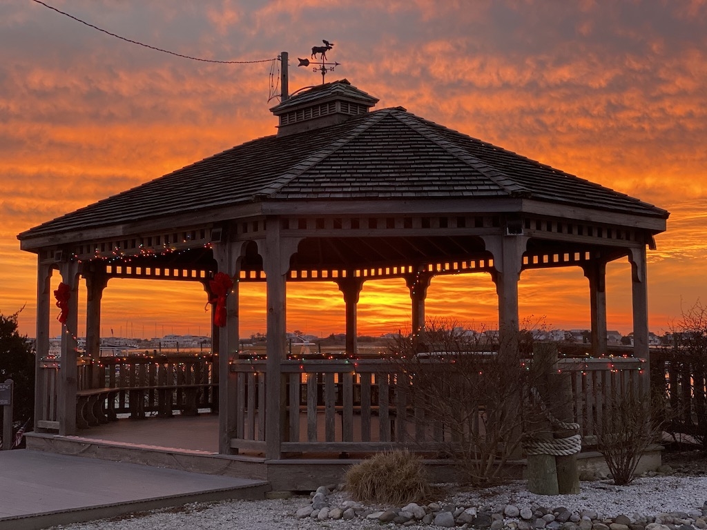 Gazebo across street